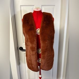 Liz Claiborne Copper Faux Fur Vest